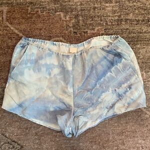 H&M watercolor Shorts with Elastic Waistband